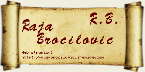 Raja Broćilović vizit kartica